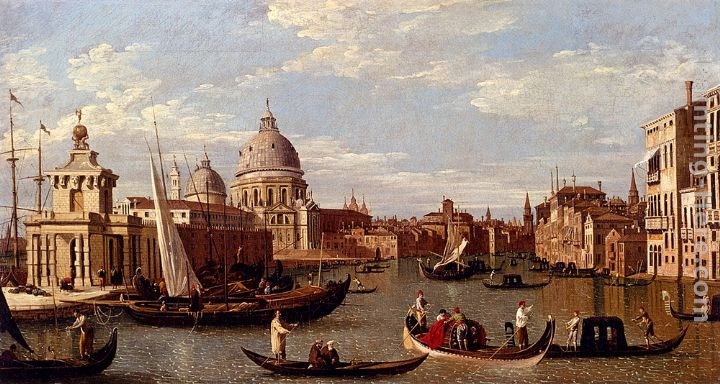 Canaletto View Of The Grand Canal And Santa Maria Della Salute With Boats And Figures In The Foreground, Venice